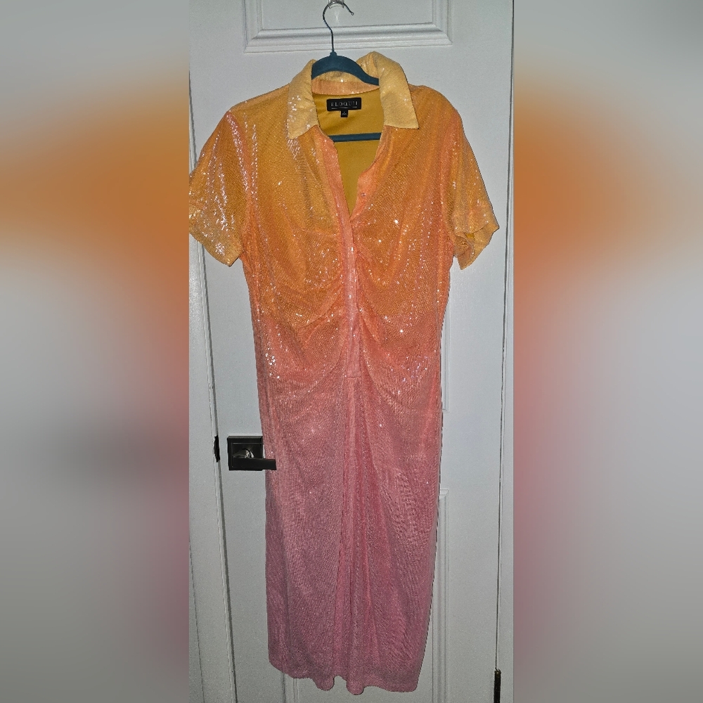 Size 18 Eloquii sequin multi-color dress